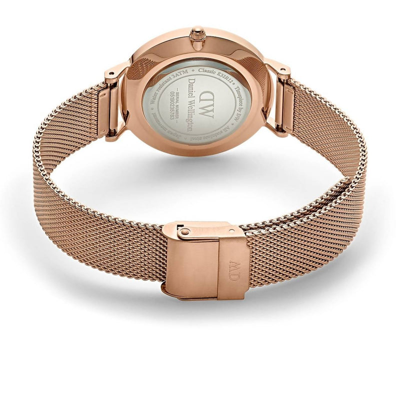 Daniel Wellington Classic Petite Damklocka DW00100163 analog damklocka med vit urtavla och armband i rostfritt stål
