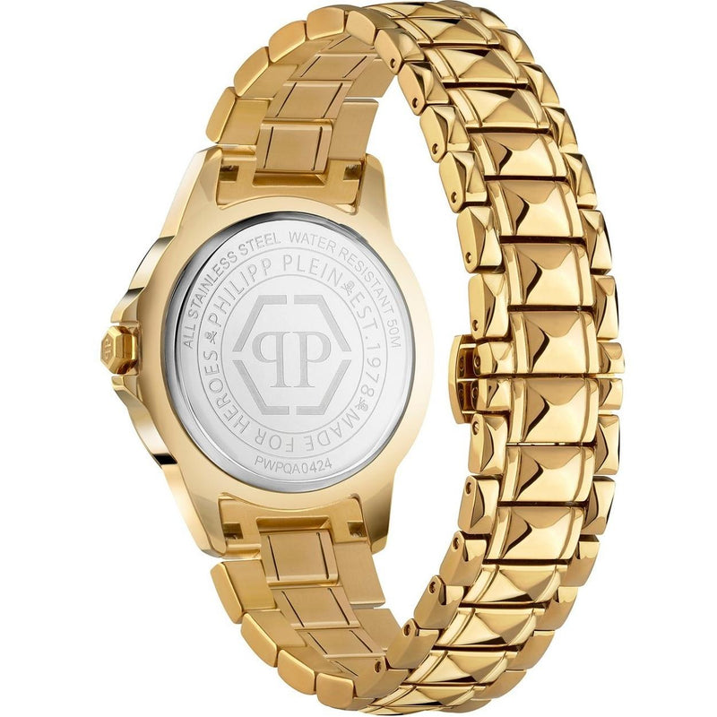 Philipp Plein Rock Couture PWPQA0424 analog damklocka med svart urtavla och armband i rostfritt stål