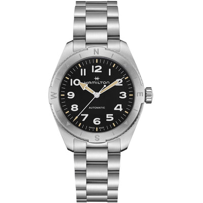Hamilton Khaki Field Expedition Auto H70315130 analog herrklocka med svart urtavla och armband i rostfritt stål