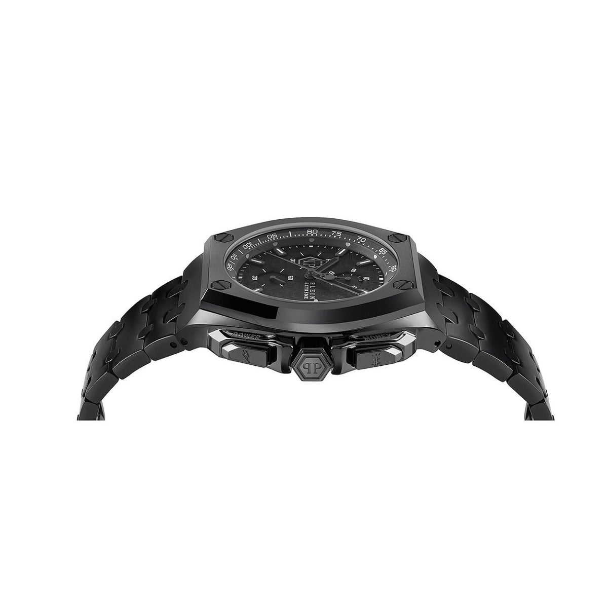 Philipp Plein Plein Extreme PWGAA0921 analog herrklocka med svart urtavla och armband i rostfritt stål