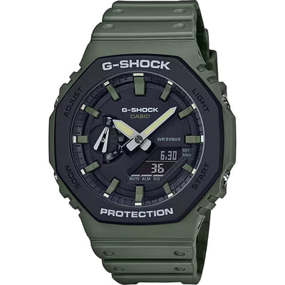 Casio G-Shock GA-2110SU-3AER analog herrklocka med svart urtavla och armband i resin