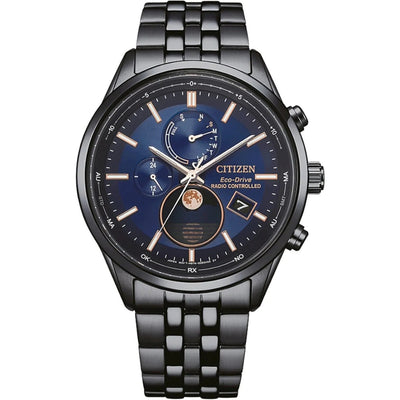 Citizen Radio Controlled BY1035-56L analog herrklocka med blå urtavla och armband i rostfritt stål