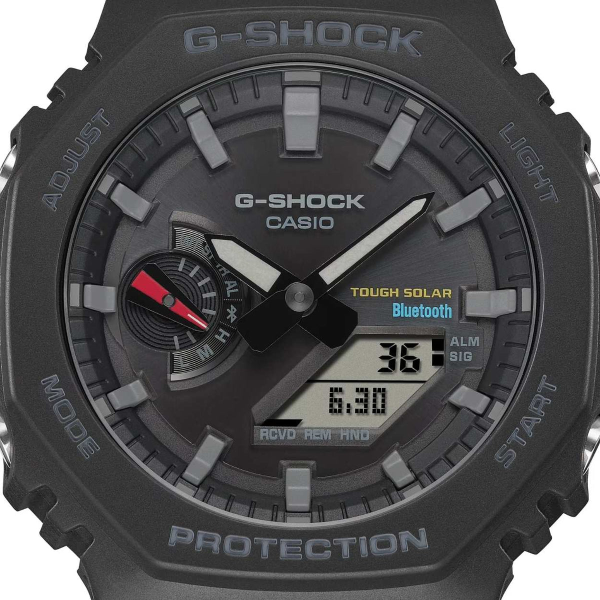 Casio G-Shock GA-B2100-1AER ana-digi herrklocka med svart urtavla och armband i resin