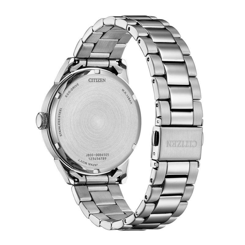 Citizen Eco-Drive AW0151-85XC analog herrklocka med grön urtavla och armband i rostfritt stål