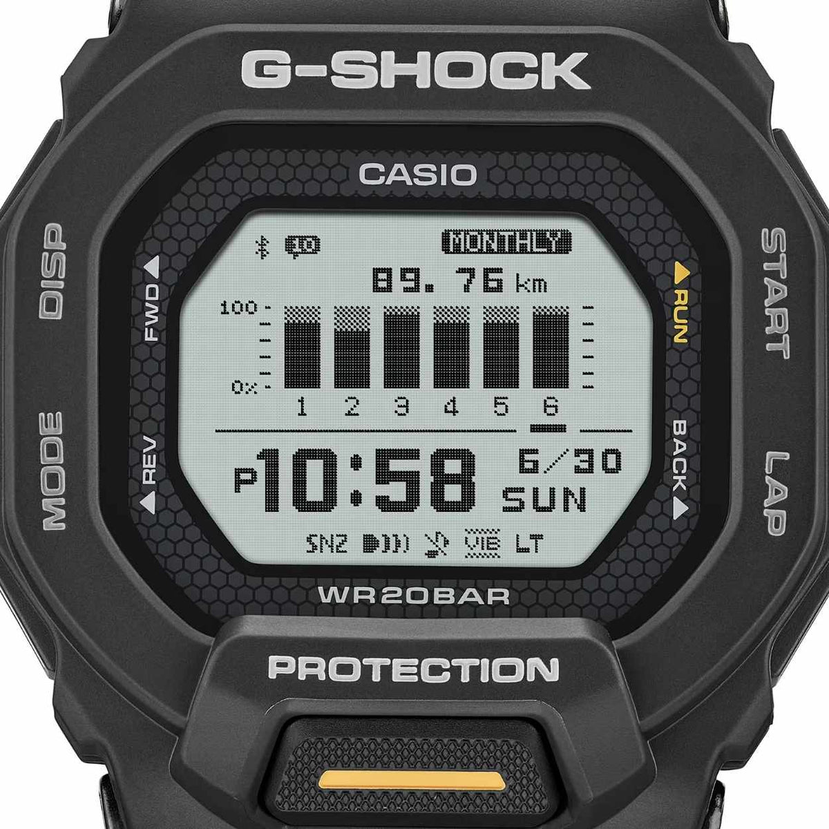 Casio G-SHOCK GBD-200-1A1ER digital herrklocka med svart urtavla och armband i resin