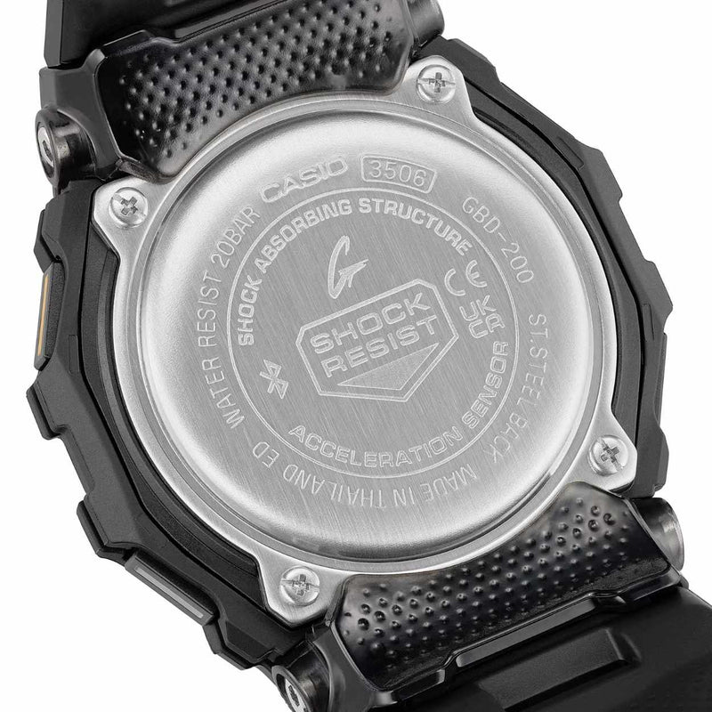 Casio G-SHOCK GBD-200-1A1ER digital herrklocka med svart urtavla och armband i resin