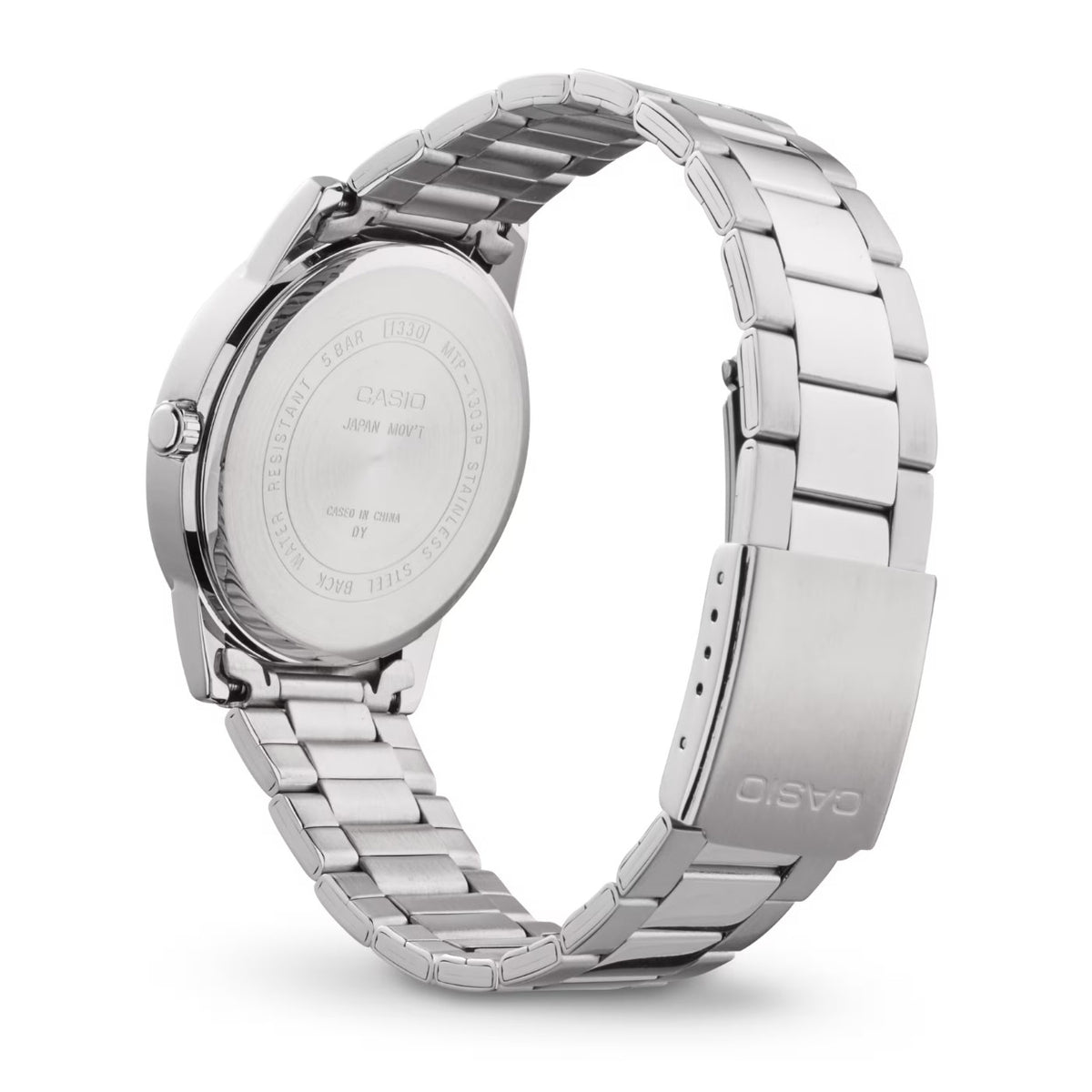 Casio Collection MTP-1303PD-1AVEG analog herrklocka med svart urtavla och armband i rostfritt stål
