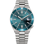 Citizen Tsuyosa Shore NJ0231-56L analog herrklocka med blå urtavla och armband i rostfritt stål