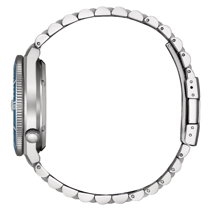 Citizen Tsuyosa Shore NJ0231-56L analog herrklocka med blå urtavla och armband i rostfritt stål
