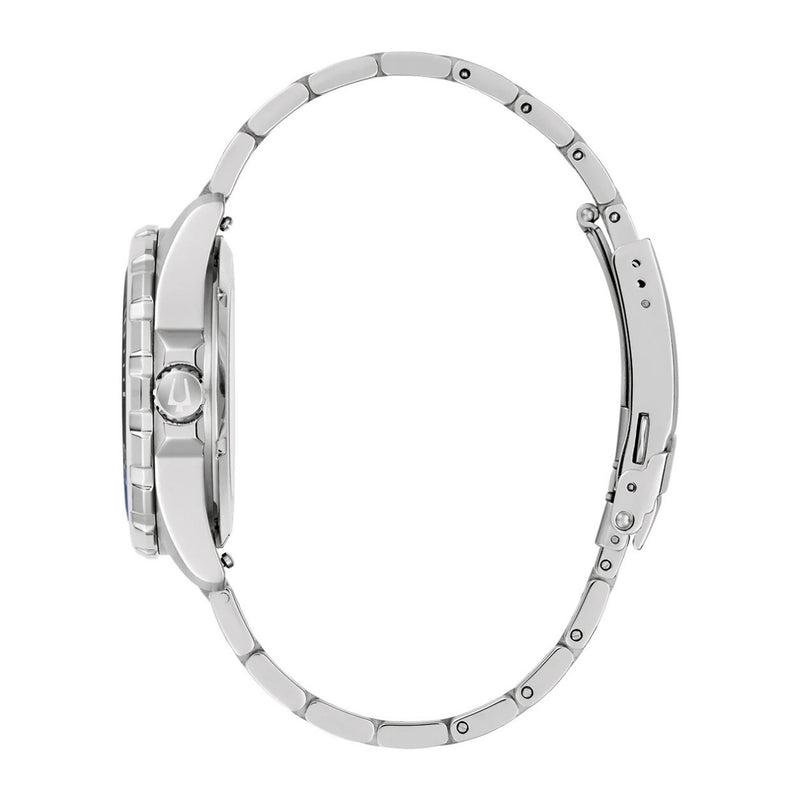 Bulova Marine Star 98B471 analog herrklocka med grön urtavla och armband i rostfritt stål