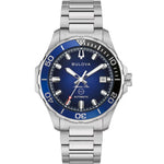 Bulova Marine Star 98B466 analog herrklocka med blå urtavla och armband i rostfritt stål