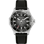 Bulova Marine Star 98B465 analog herrklocka med svart urtavla och armband i resin