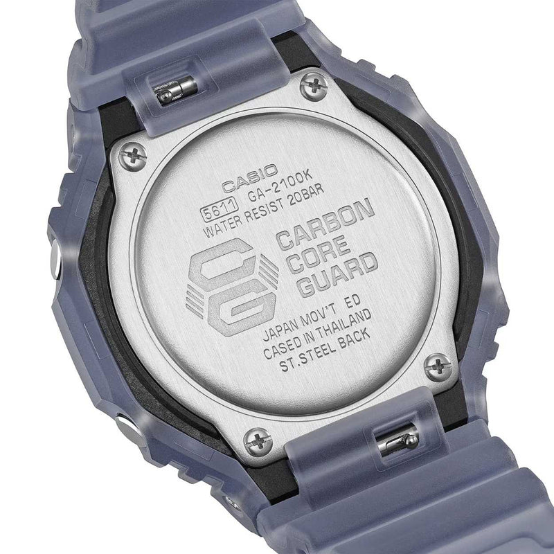 Casio G-Shock GA-2100K-2AER analog unisexklocka med svart urtavla och armband i resin