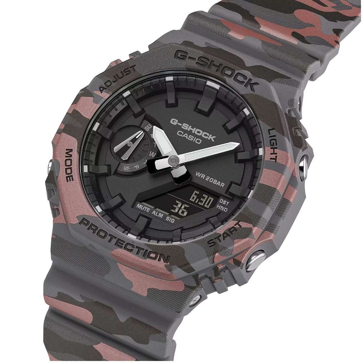 Casio G-Shock GA-2100CM-8AER ana-digi herrklocka med svart urtavla och armband i resin
