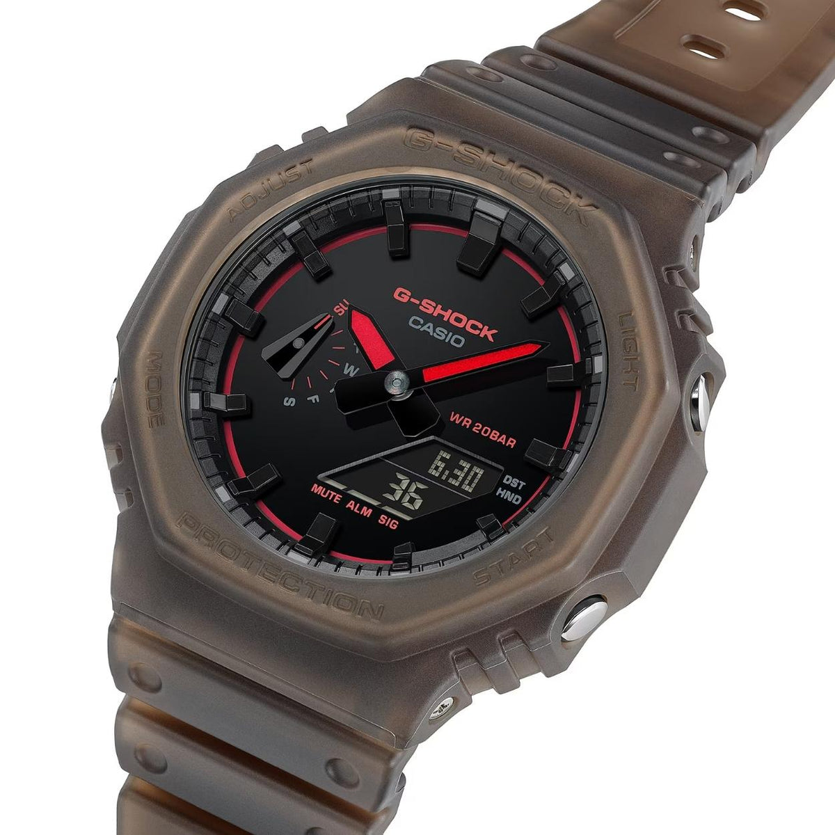Casio G-Shock GA-2100K-5AER analog unisexklocka med svart urtavla och armband i resin