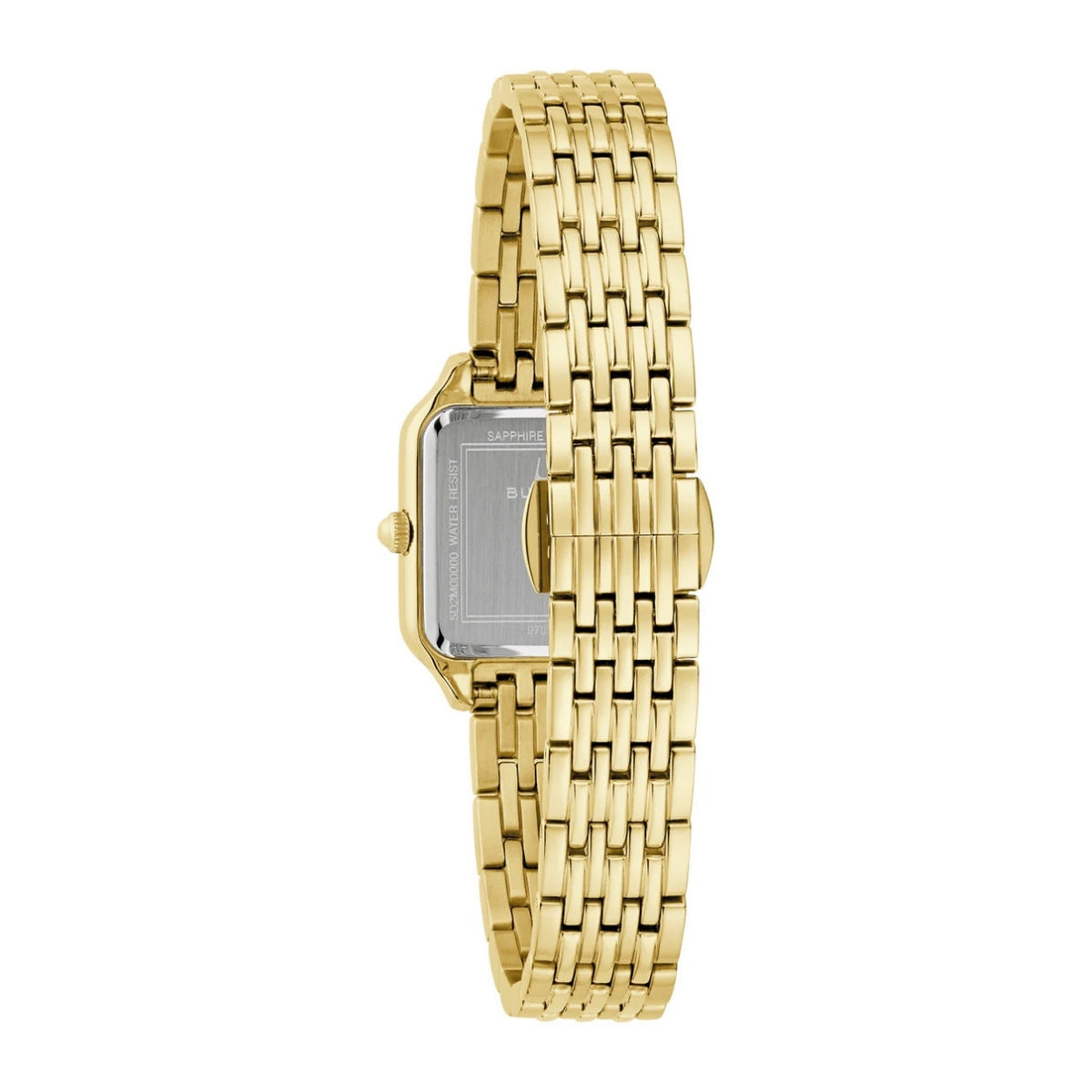 Bulova Sutton 97L191 analog damklocka med guld urtavla och armband i rostfritt stål