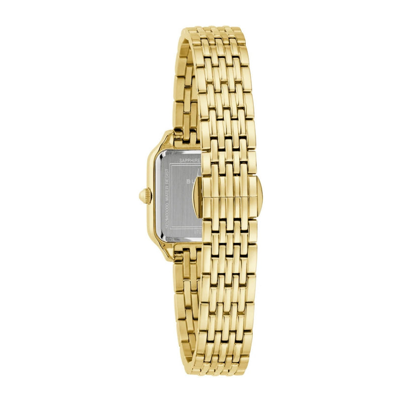 Bulova Sutton 97L191 analog damklocka med guld urtavla och armband i rostfritt stål