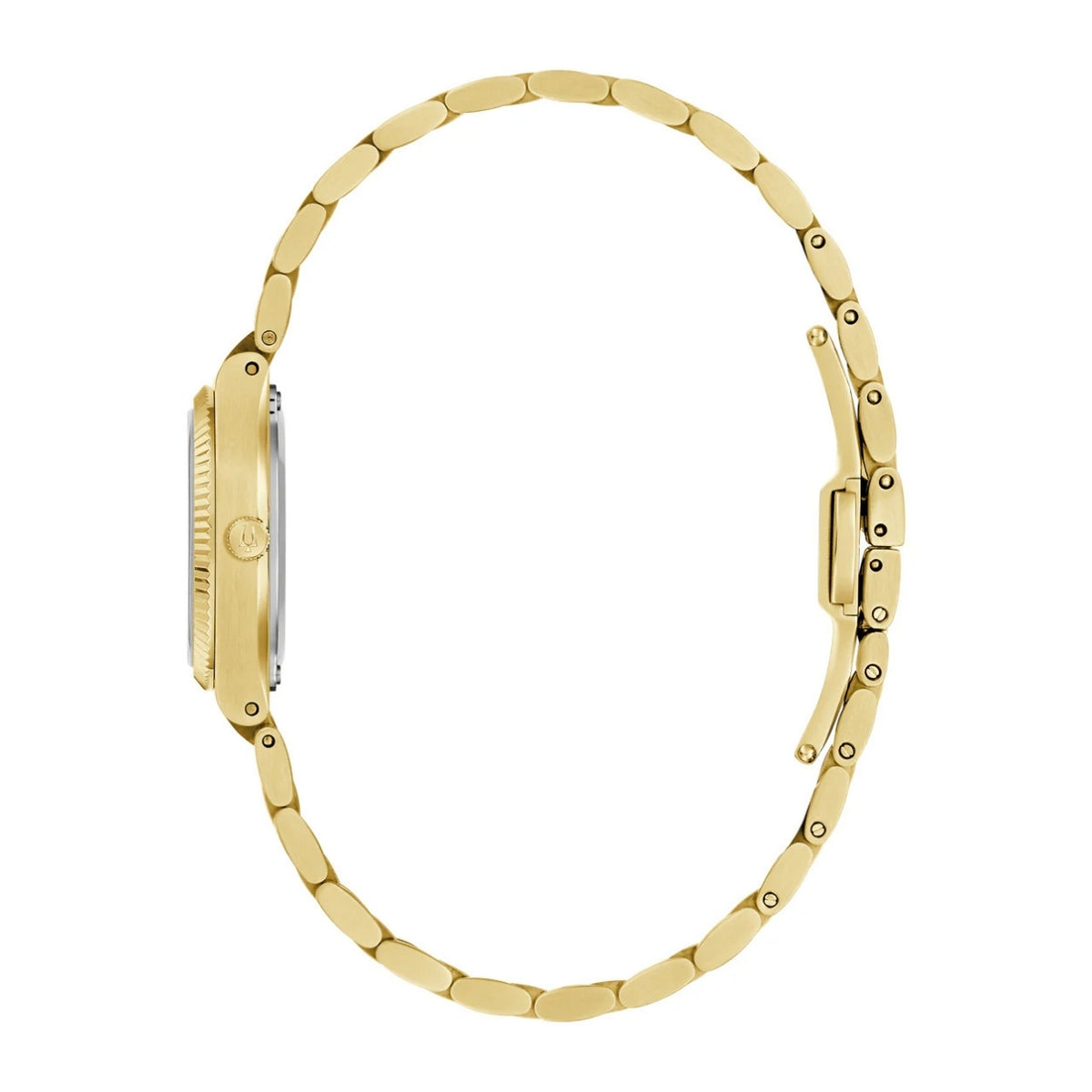 Bulova Super Seville 97L189 analog damklocka med vit urtavla och armband i rostfritt stål