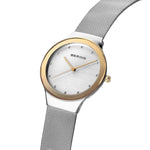 Bering Classic 12934-010 analog damklocka med silver urtavla och armband i mesh