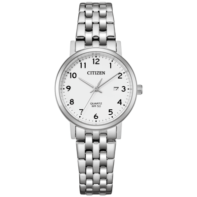 Citizen Sport EU6090-54A analog damklocka med vit urtavla och armband i rostfritt stål