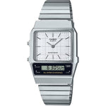 Casio Vintage AQ-800E-7AEF analog herrklocka med vit urtavla och armband i rostfritt stål