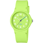 Casio Timeless LQ-24B-3BEF analog unisexklocka med grön urtavla och armband i resin