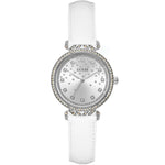 Guess ENCHANTMENT Damklocka GW0764L4 analog damklocka med silver urtavla och armband i läder