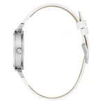 Guess ENCHANTMENT Damklocka GW0764L4 analog damklocka med silver urtavla och armband i läder