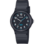 Casio Timeless LQ-24B-1BEF analog unisexklocka med svart urtavla och armband i resin
