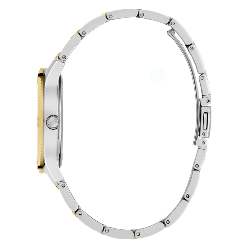 Guess 2-Tone Damklocka GW0765L1 analog damklocka med silver urtavla och armband i rostfritt stål