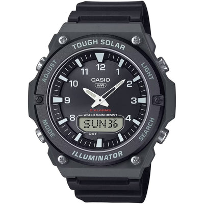 Casio Timeless AQ-S820W-1AVEF digital herrklocka med svart urtavla och armband i resin