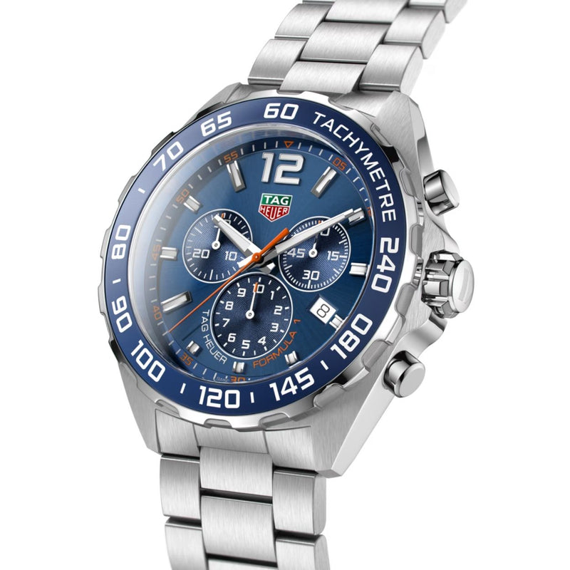 TAG Heuer Formula 1 Chronograph CAZ1014.BA0842 analog herrklocka med blå urtavla och armband i rostfritt stål