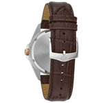 Bulova Precisionist 98B267 analog herrklocka med grå urtavla och armband i läder