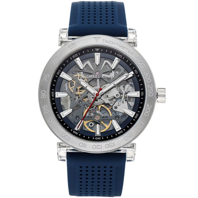 Michael Kors automatiskt MK9040 analog herrklocka med grå urtavla och armband i gummi