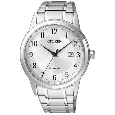 Citizen Dress AW1231-58B analog herrklocka med silver urtavla och armband i rostfritt stål