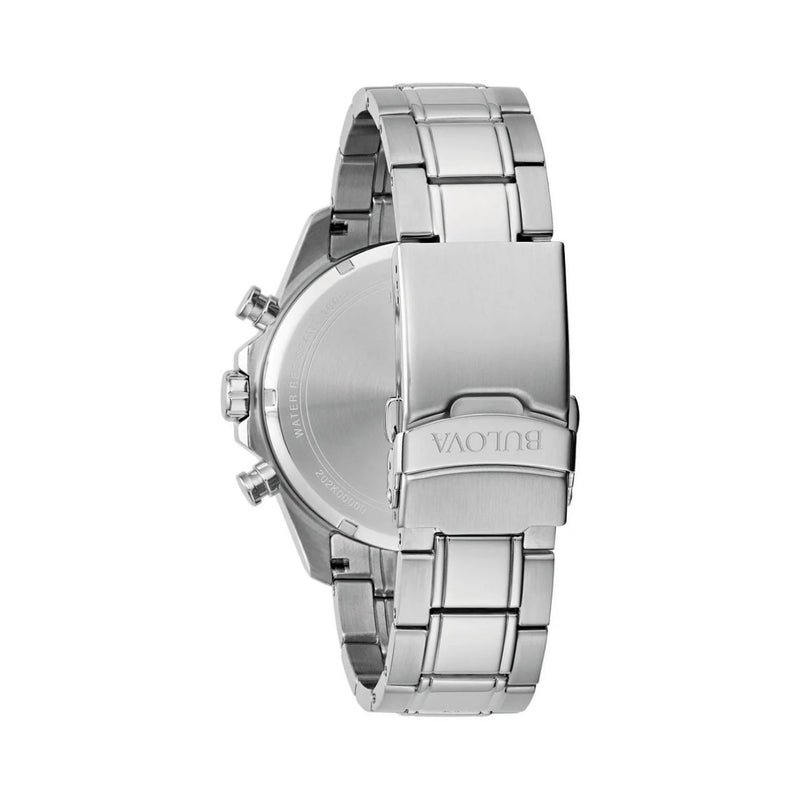 Bulova Marine Star 96B396 analog herrklocka med grön urtavla och armband i rostfritt stål