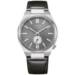 Citizen Tsuyosa Automatic NK5010-01H analog herrklocka med silver urtavla och armband i läder