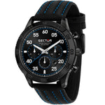 Sector 270 Herrklocka R3251578013 analog unisexklocka med svart urtavla och armband i läder