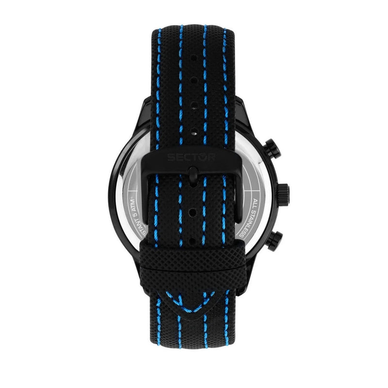 Sector 270 Herrklocka R3251578013 analog unisexklocka med svart urtavla och armband i läder