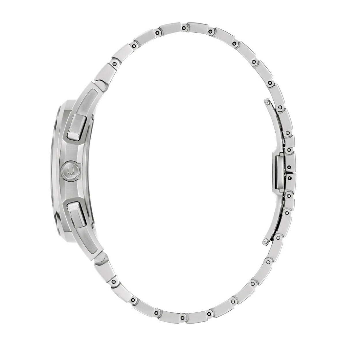 Bulova Curv 96A339 analog herrklocka med blå urtavla och armband i rostfritt stål