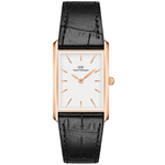 Daniel Wellington Bound Black Crocodile Rose Gold DW00100698 analog damklocka med vit urtavla och armband i läder