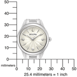 Bulova Diamond Ladies Ø28mm 96P219 analog damklocka med silver urtavla och armband i rostfritt stål