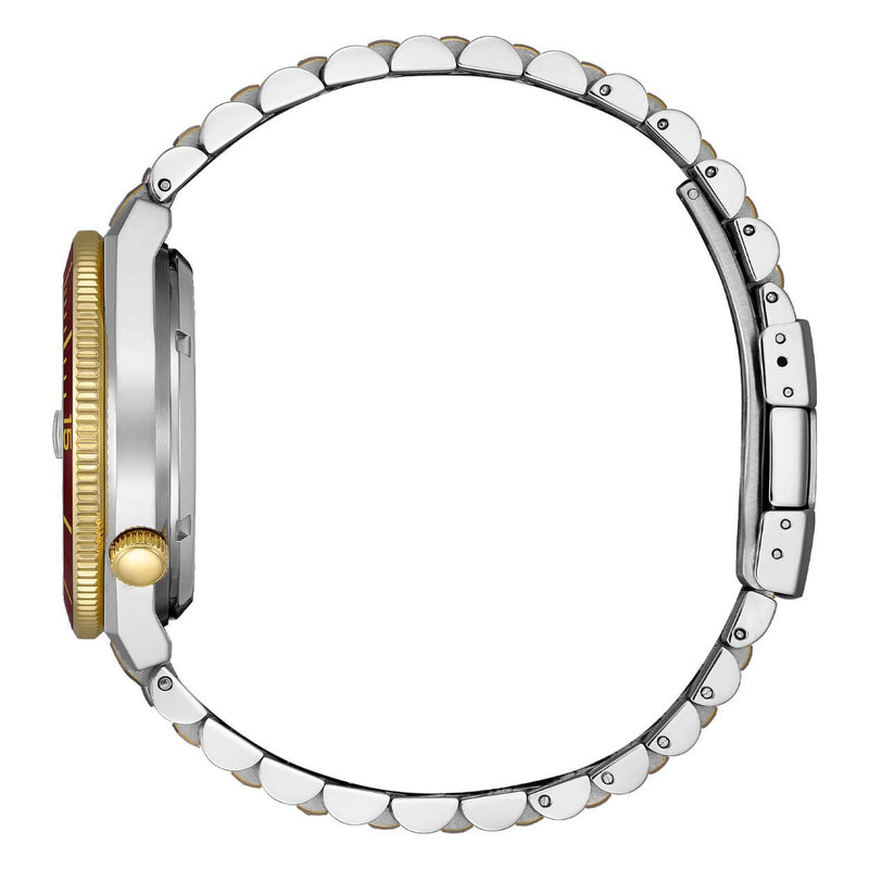 Citizen Tsuyosa Shore NJ0234-58X analog herrklocka med rött urtavla och armband i rostfritt stål