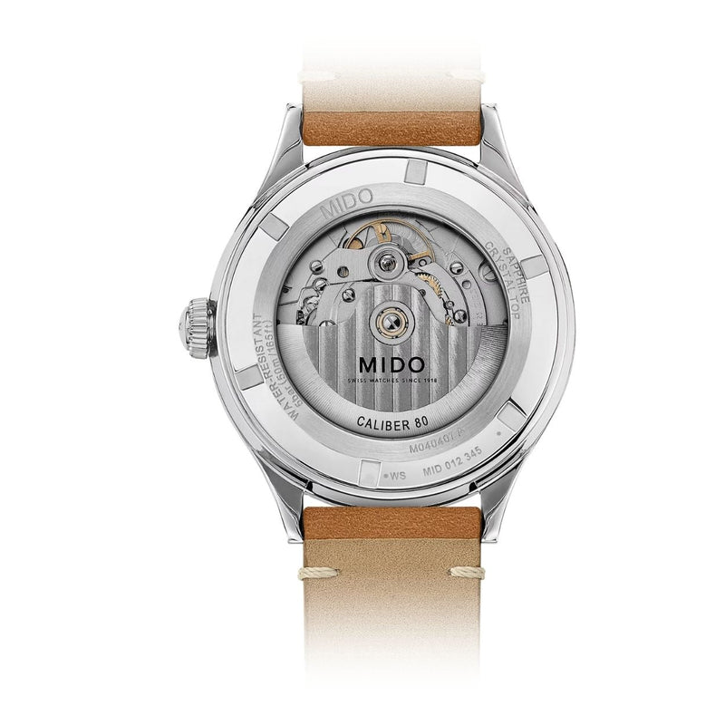 Mido Multifort Patrimony M040.407.16.040.00 analog herrklocka med blå urtavla och armband i läder
