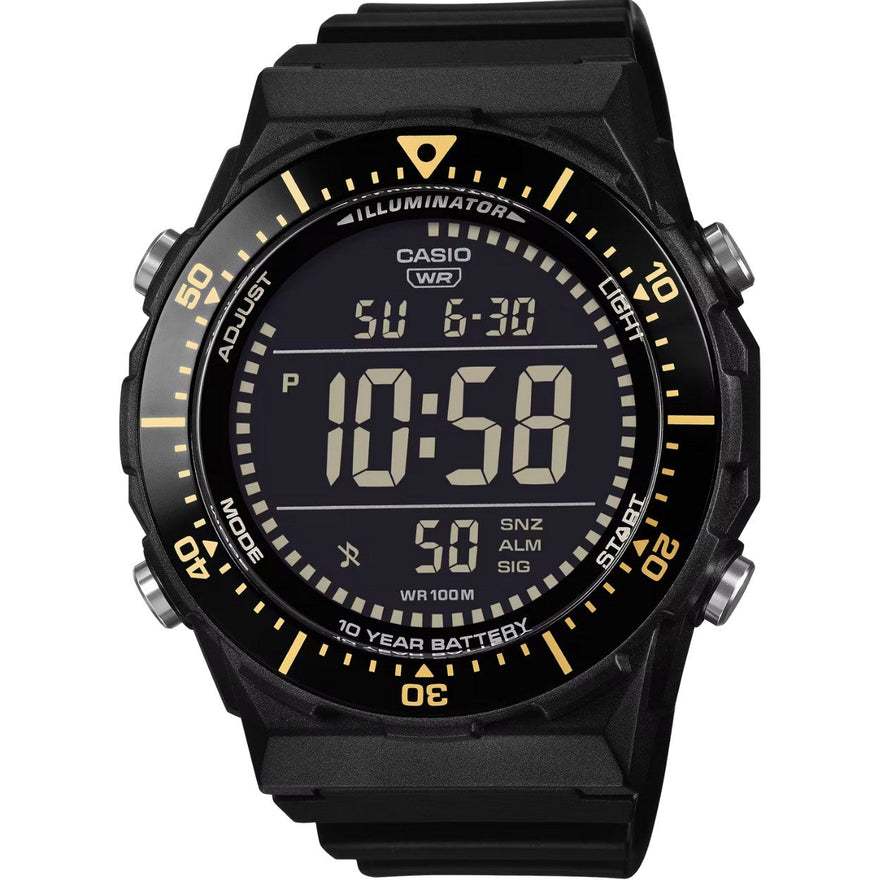 Casio Timeless AE-1700H-1BVEF digital herrklocka med svart urtavla och armband i resin