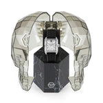 Philipp Plein Offshore PWMAA0122 analog damklocka med silver urtavla och armband i gummi