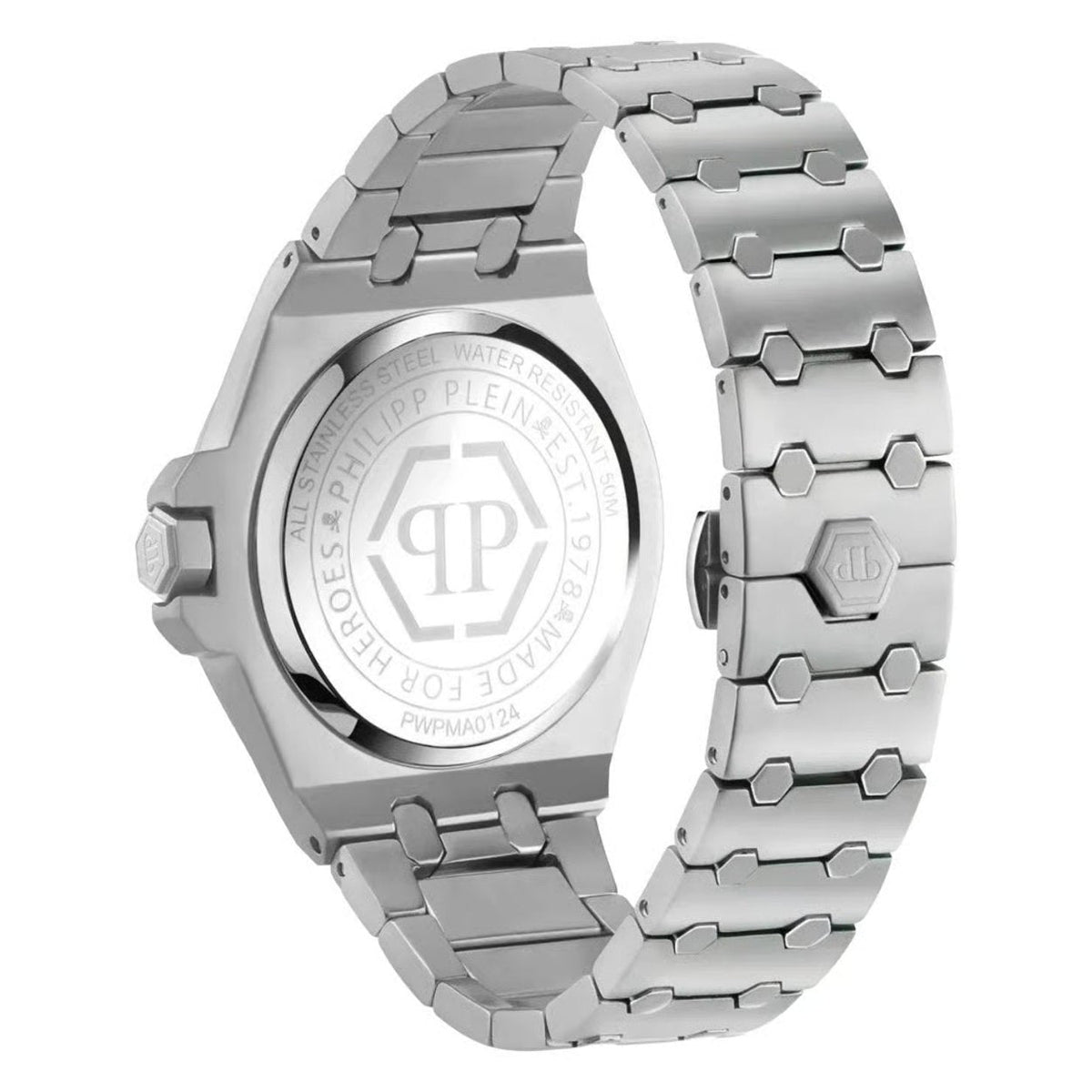 Philipp Plein Extreme Gent PWPMA0124 analog herrklocka med grå urtavla och armband i rostfritt stål
