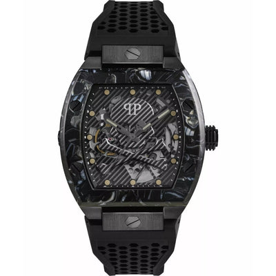 Philipp Plein Plein Extreme PWGAA0221 analog herrklocka med svart urtavla och armband i gummi