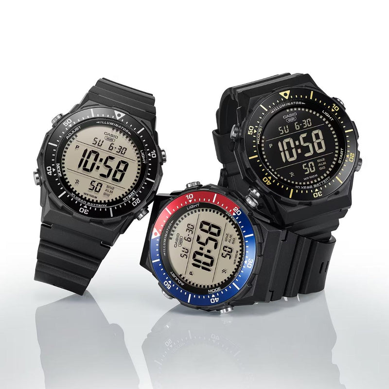 Casio Timeless AE-1700H-1BVEF digital herrklocka med svart urtavla och armband i resin