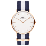 Daniel Wellington Classic Glasgow Rose Gold DW00100004 analog unisexklocka med vit urtavla och armband i läder